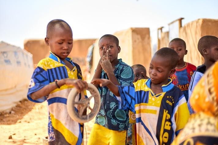 Children at a Refugee Camp
