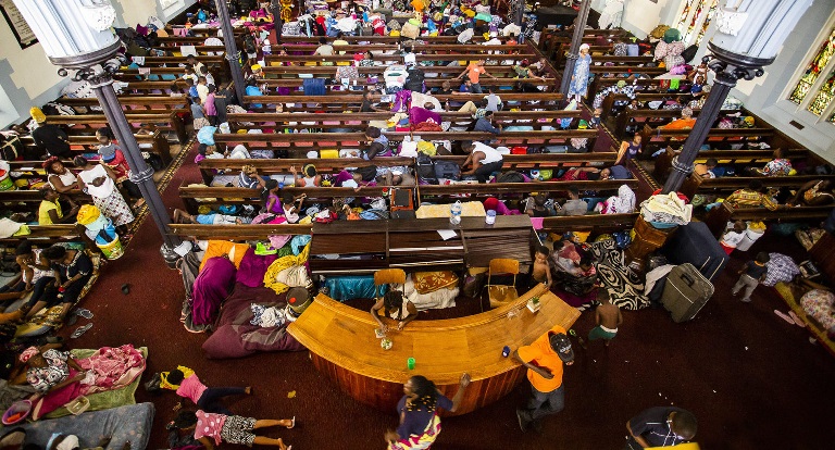 Refugee Families Awaiting Aid